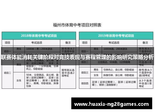联赛体能消耗关键阶段对竞技表现与赛程管理的影响研究策略分析